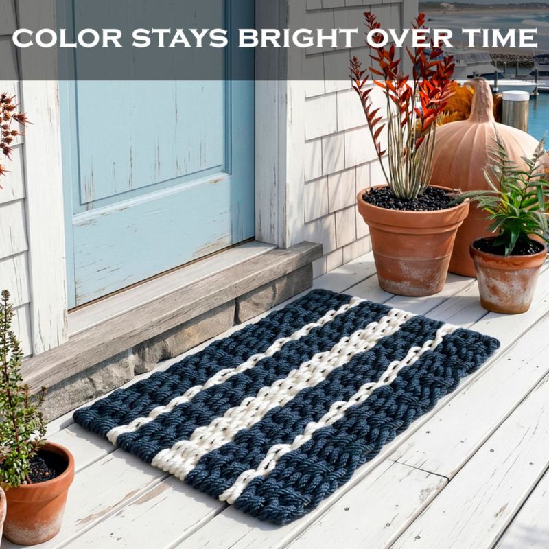 Alfombra MAINEVENT 43x64 cm Rayas Costera con Cuerda Tipo Langosta