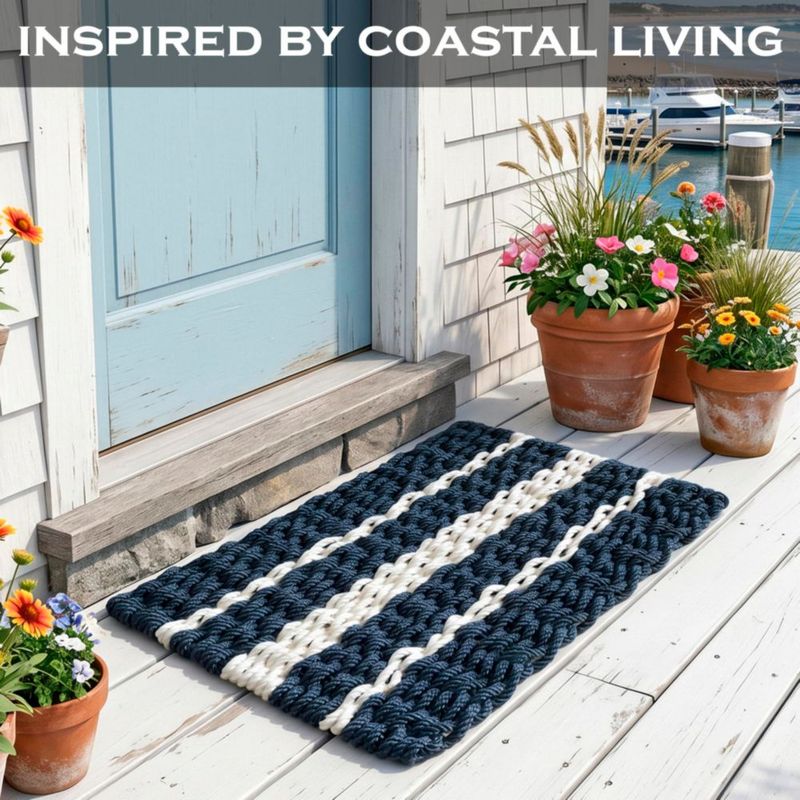 Alfombra MAINEVENT 43x64 cm Rayas Costera con Cuerda Tipo Langosta