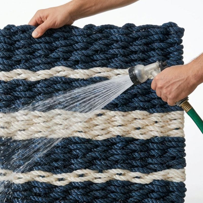Alfombra MAINEVENT 43x64 cm Rayas Costera con Cuerda Tipo Langosta