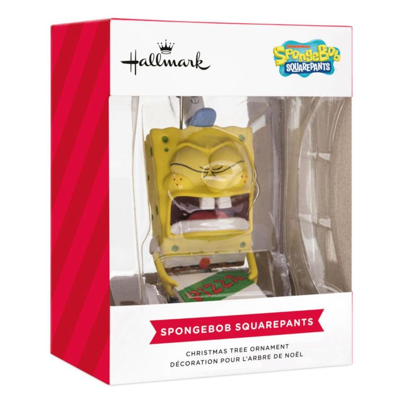 Adorno Navideño Hallmark Bob Esponja 4 × 8 × 1 cm Entrega de Pizza