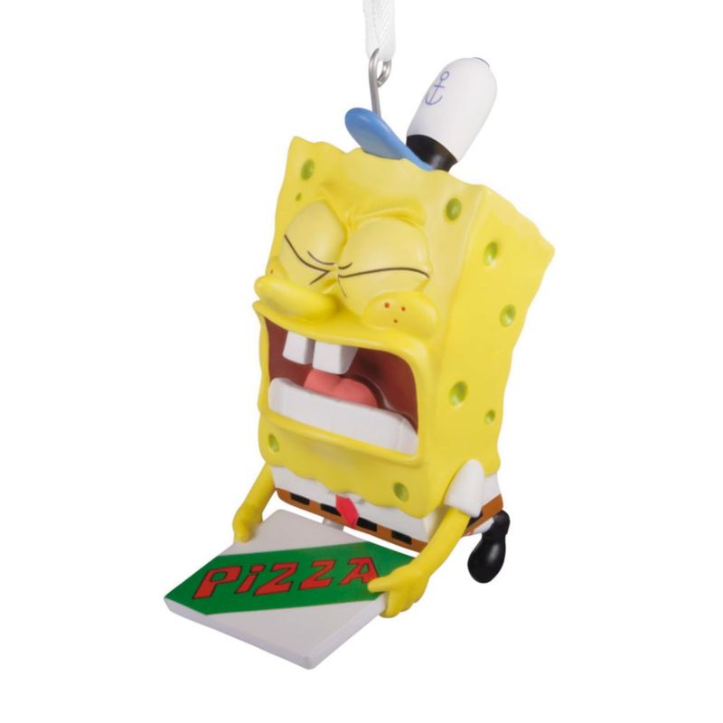 Adorno Navideño Hallmark Bob Esponja 4 × 8 × 1 cm Entrega de Pizza