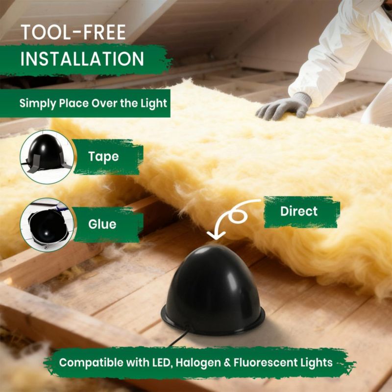Cubiertas para luces empotradas janaa CX5 pack de 10 (195 mm) – Sellado de aire para aislamiento