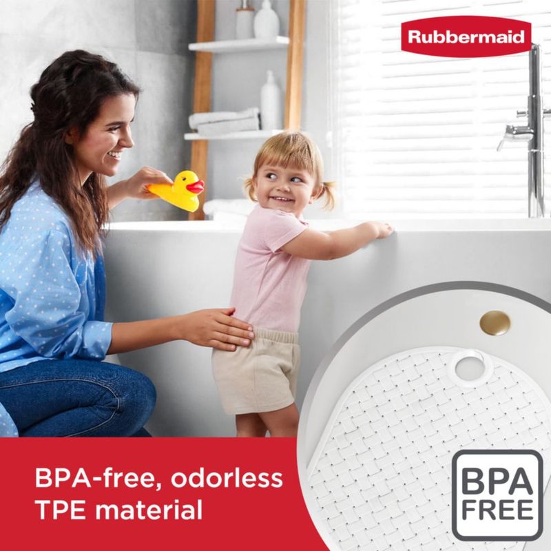 Alfombra de baño Rubbermaid 69 × 39 cm blanca antideslizante