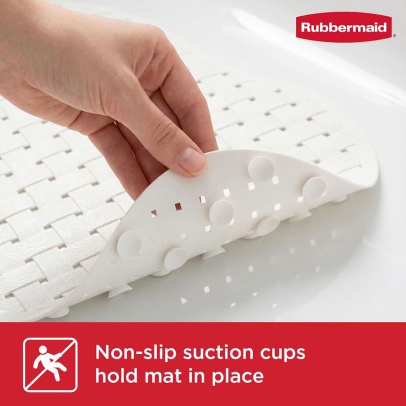 Alfombra de baño Rubbermaid 69 × 39 cm blanca antideslizante