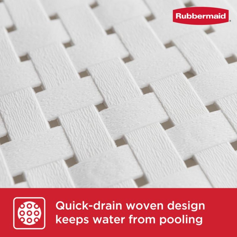 Alfombra de baño Rubbermaid 69 × 39 cm blanca antideslizante