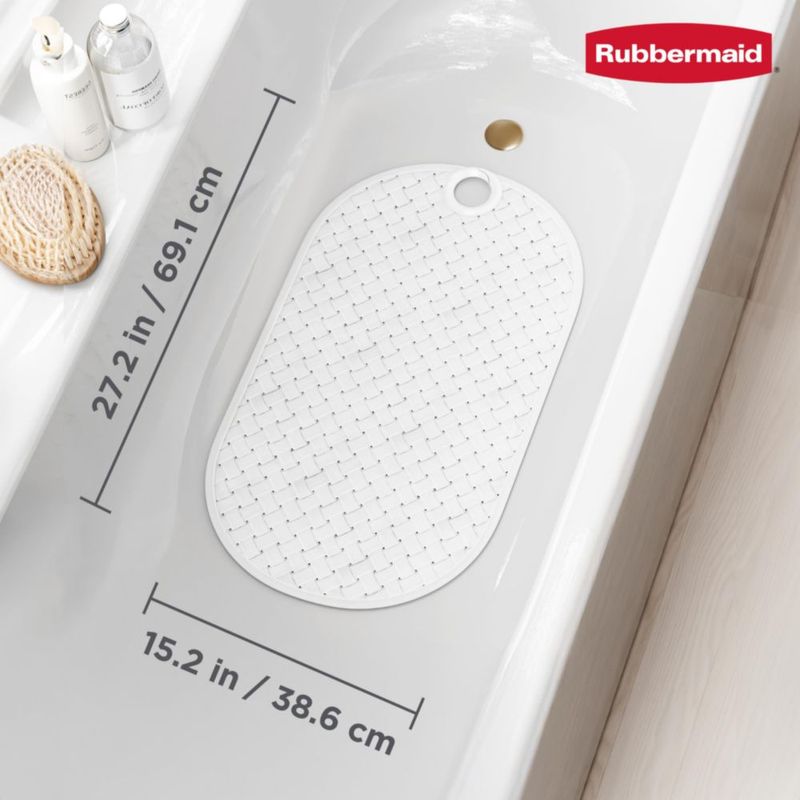 Alfombra de baño Rubbermaid 69 × 39 cm blanca antideslizante