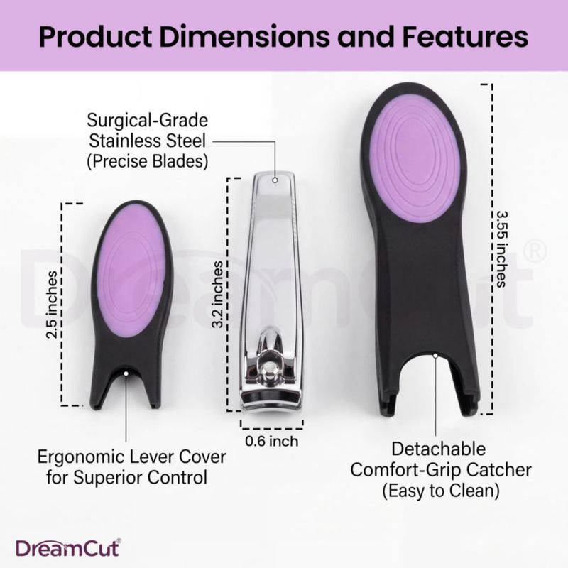 Cortaúñas DreamCut con recubrimiento de cromo y acero inoxidable