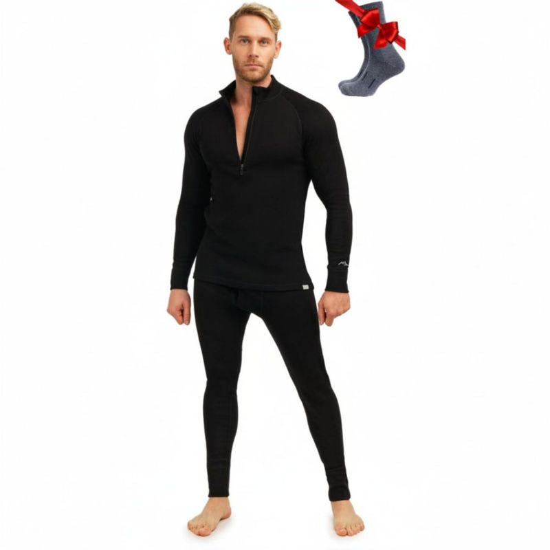 Conjunto de capa base Merino.tech talla XXL negro 320 g/m²