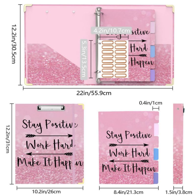 Carpeta de 3 anillas Steatory 25 cm 6 separadores Stay Positive