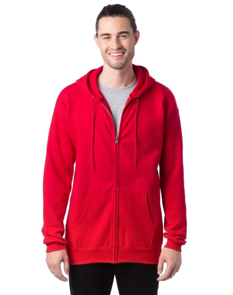 Sudadera con capucha Hanes de cremallera completa rojo intenso talla M