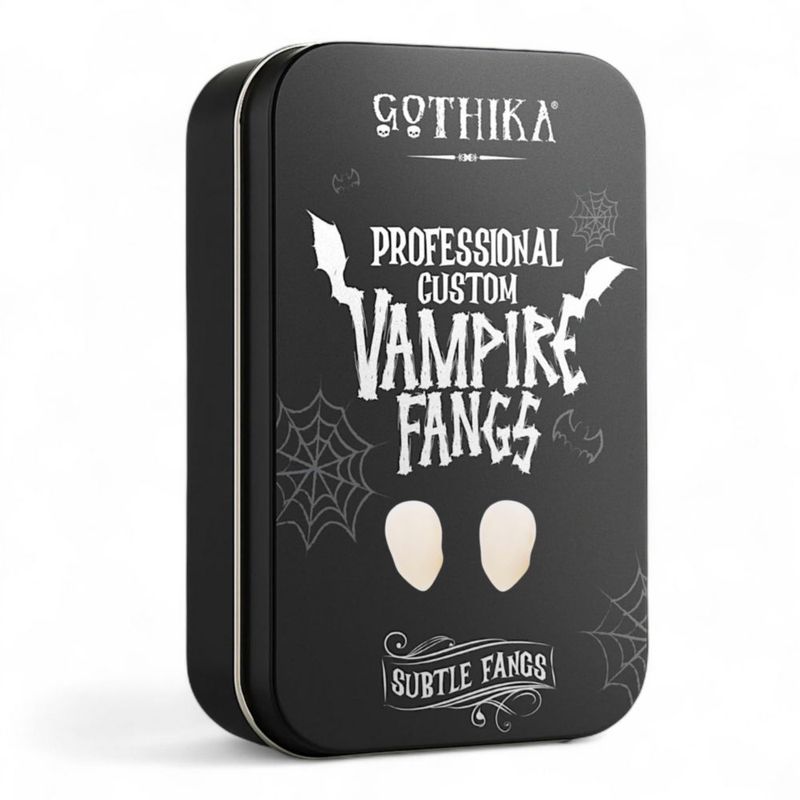 Colmillos de vampiro Gothika 13 mm ajuste personalizado sutiles y pequeños