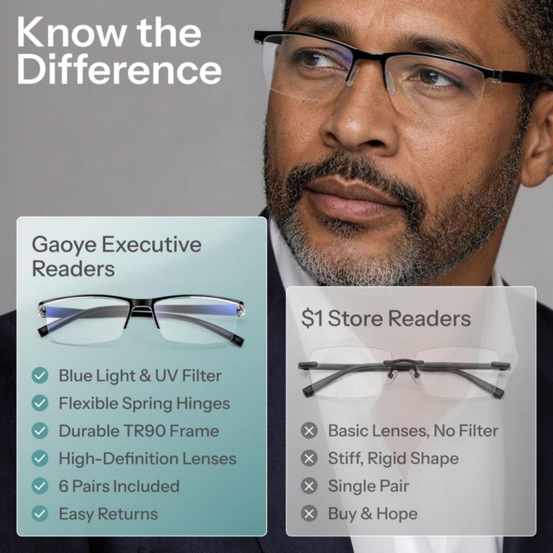 Gafas de Lectura Gaoye +2.5 con Filtro de Luz Azul TR90 – Pack de 6