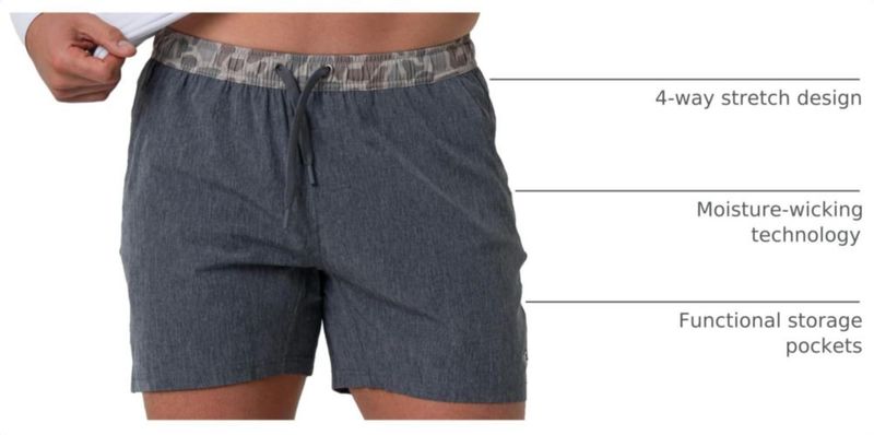 Shorts Burlebo Classic Deer Camo Gris Oscuro