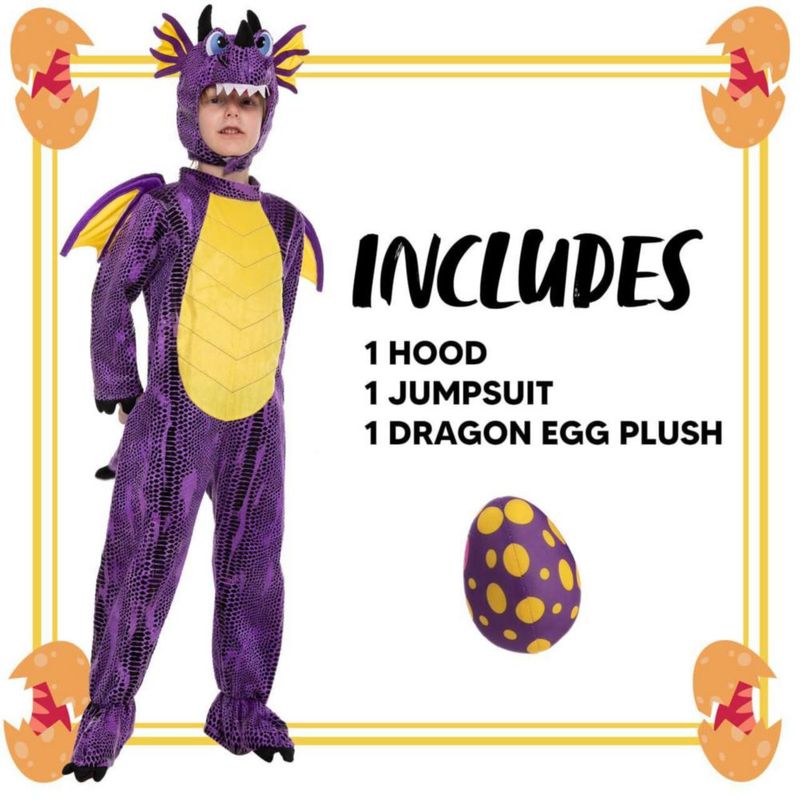 Conjunto de disfraz Spooktacular Creations 3T Dragón Morado