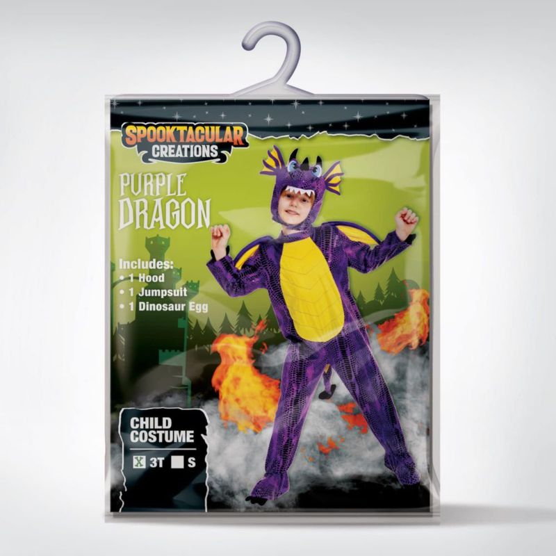 Conjunto de disfraz Spooktacular Creations 3T Dragón Morado