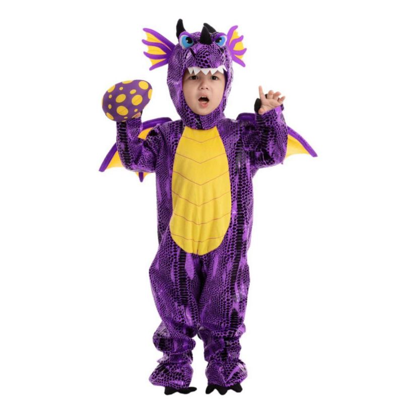 Conjunto de disfraz Spooktacular Creations 3T Dragón Morado