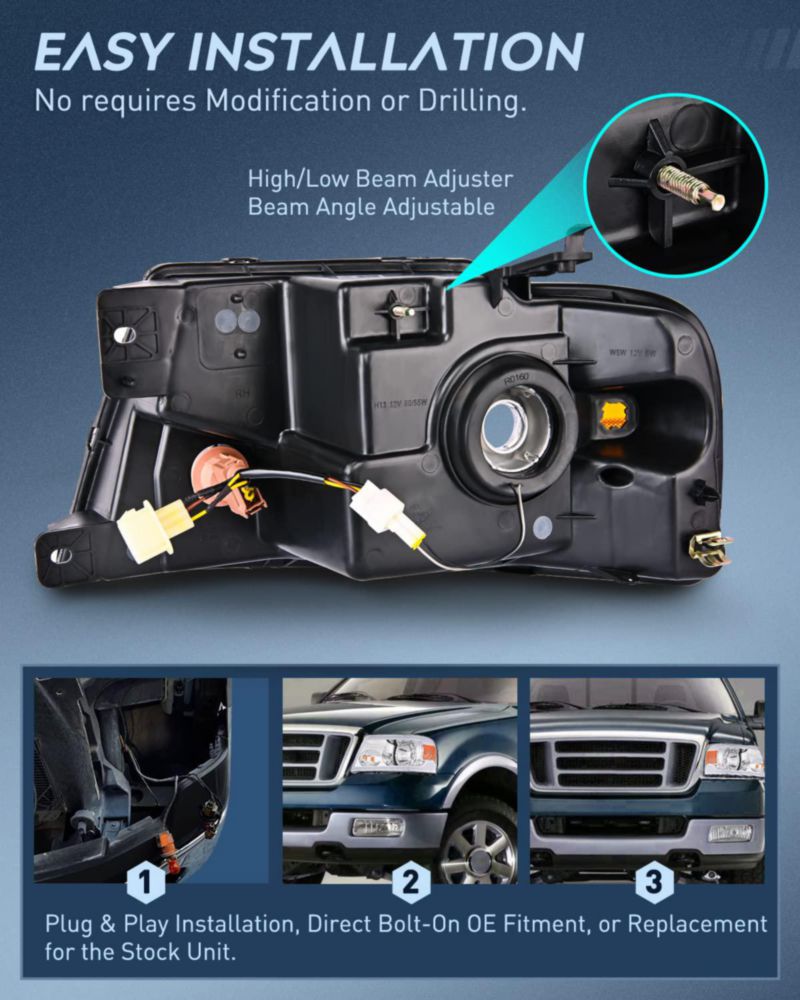Conjunto de faros Nilight para Ford F150 2004‑2008