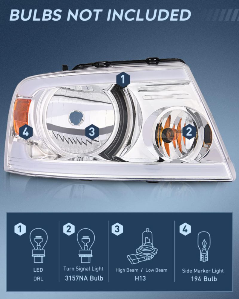 Conjunto de faros Nilight para Ford F150 2004‑2008