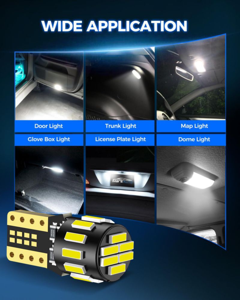 Bombilla LED Marsauto 6000K Super Blanca T10 tipo cuña