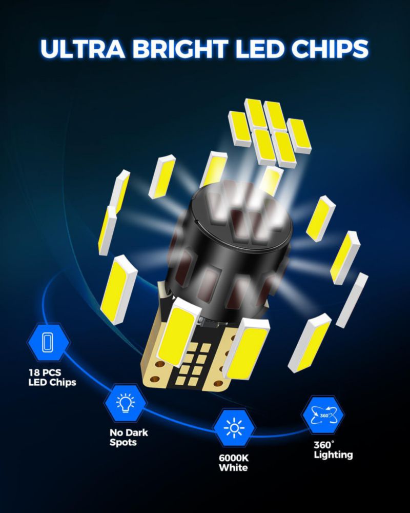 Bombilla LED Marsauto 6000K Super Blanca T10 tipo cuña