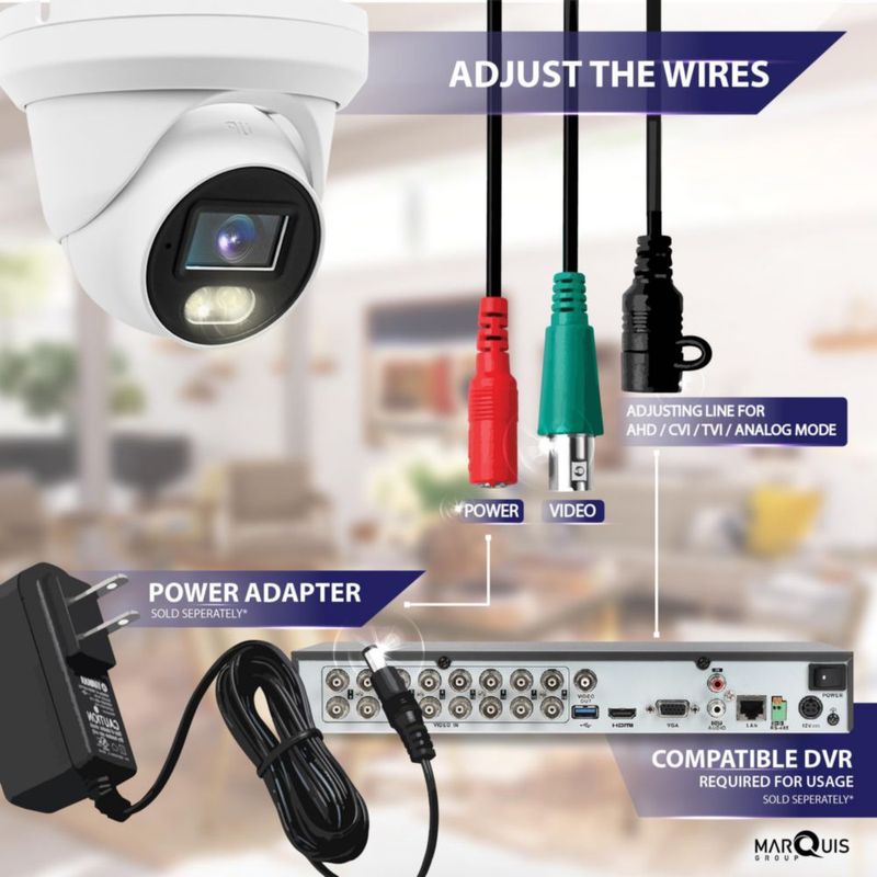 Cámara CCTV Marquis 5MP 28 mm con visión nocturna a color e impermeable