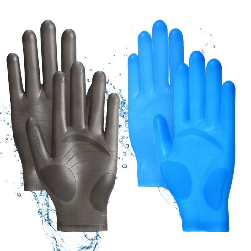 Guantes Patelai de silicona reutilizables 23 × 14 cm Negro/Azul