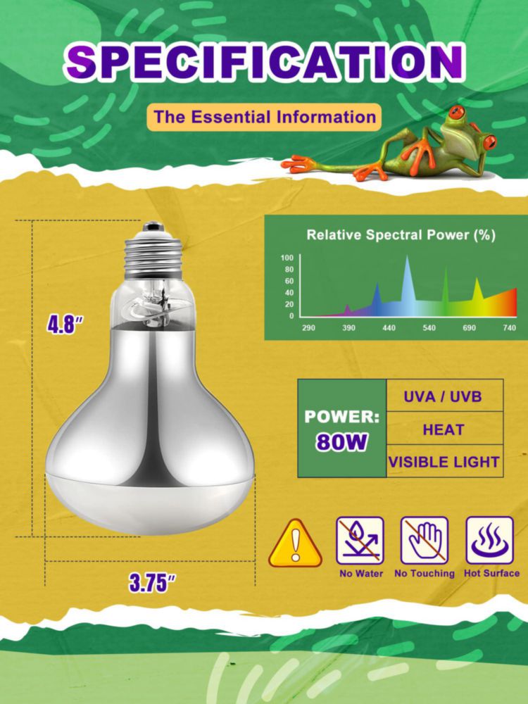Lámpara de calor Reptispa 80W UVA UVB (1 unidad)