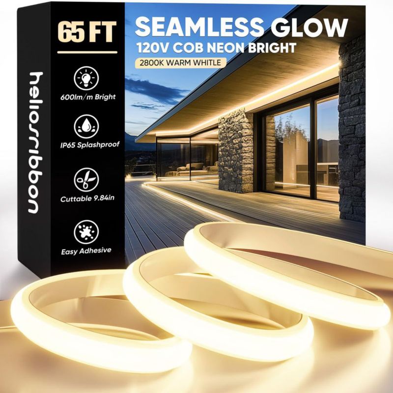 Cinta de luces LED de neón HeliosRibbon 65 ft (198 m) 2800 K 110‑120 V