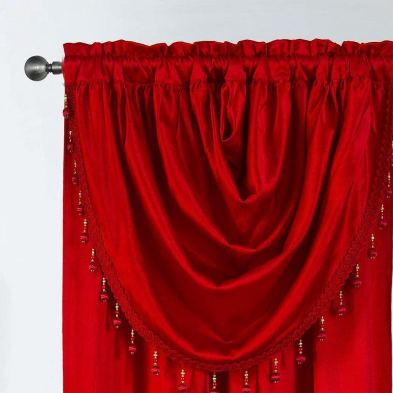 Panel de cortina GLORY RUGS 107 cm × 213 cm Rojo con Cortinilla Adjunta