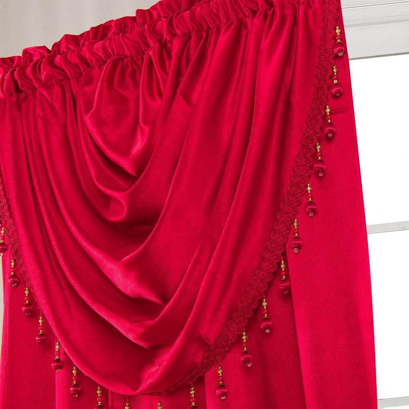 Panel de cortina GLORY RUGS 107 cm × 213 cm Rojo con Cortinilla Adjunta