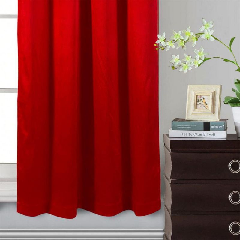Panel de cortina GLORY RUGS 107 cm × 213 cm Rojo con Cortinilla Adjunta