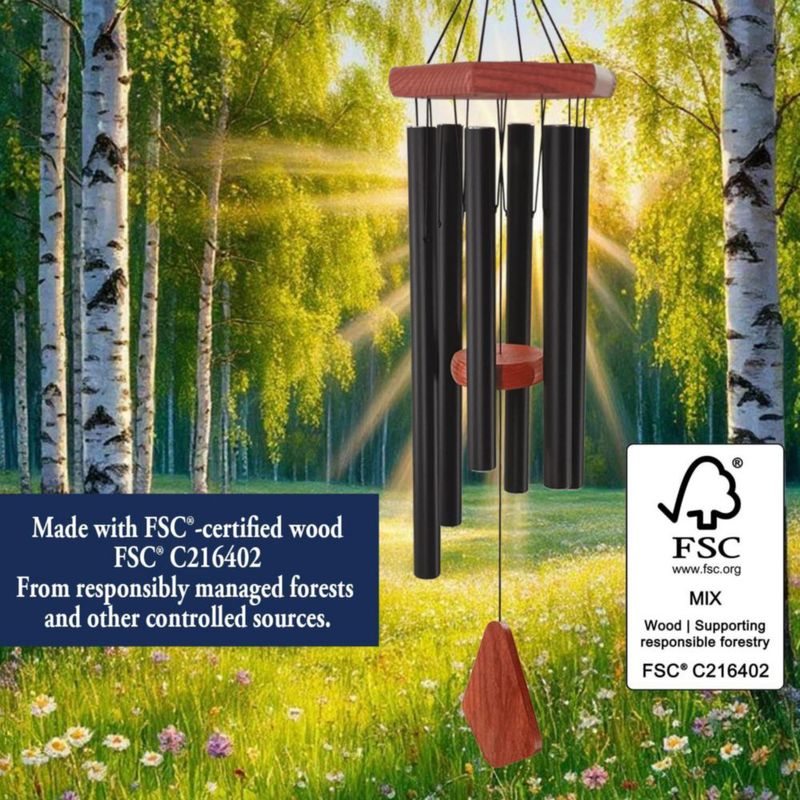 Campanillas de viento ASTARIN 76 cm de aluminio negro para exterior