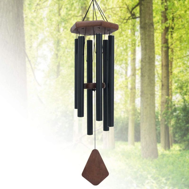 Campanillas de viento ASTARIN 76 cm de aluminio negro para exterior