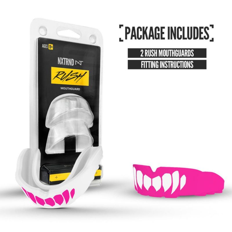Protector bucal NXT NXTRND Rush de doble capa – Pack de 2 (rosa)