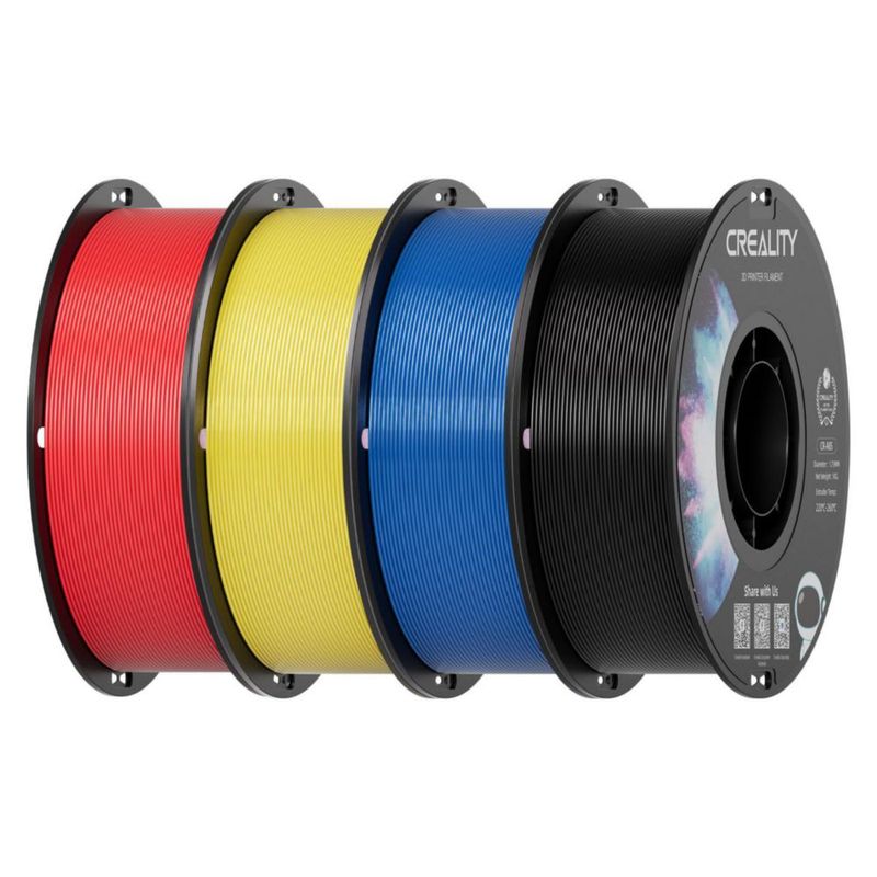Filamento ABS Creality 175 mm 4 kg (paquete de 4) Rojo/Azul/Amarillo/Negro