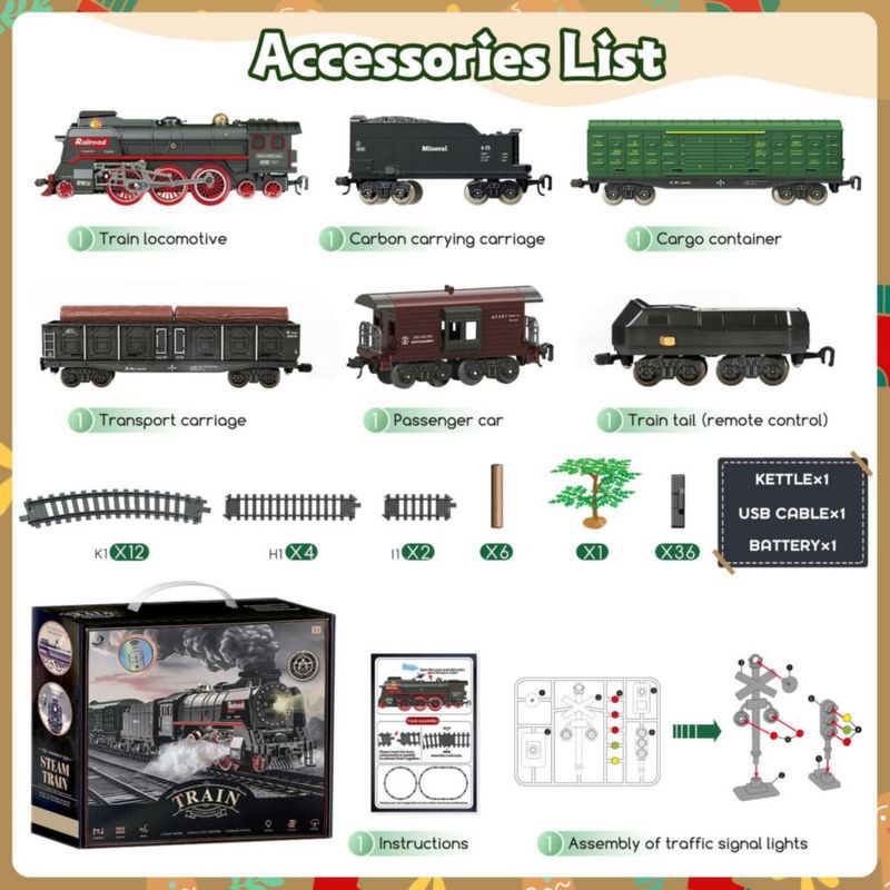 Set de tren Cirmine con control remoto recargable por USB