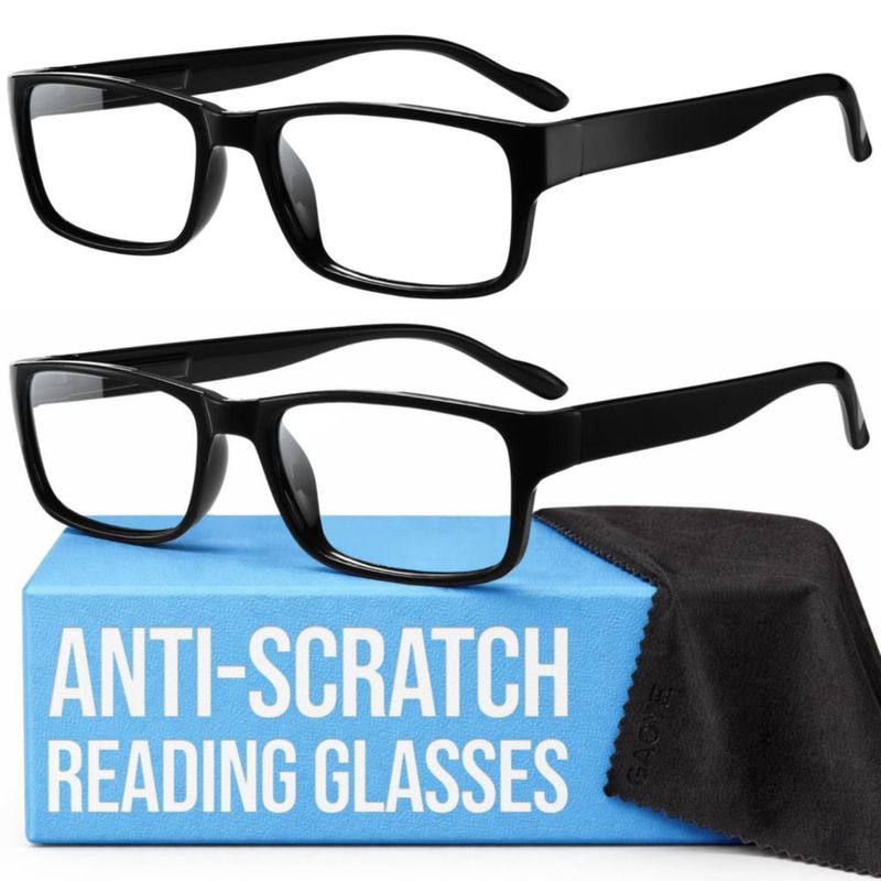 Gaoye 1.0 Pack de 2 pares de gafas de lectura - filtro de luz azul protección UV - gafas con montura rectangular