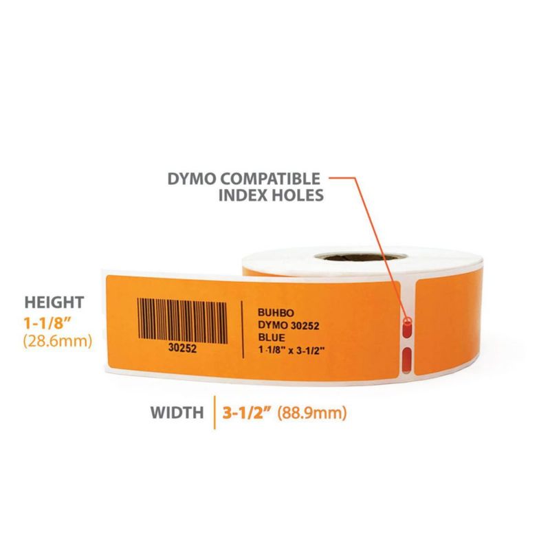 Etiqueta de dirección Buhbo 30252 Naranja compatible con DYMO