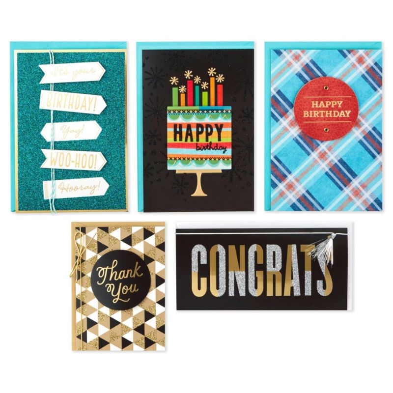 Paquete de 20 tarjetas de felicitación Hallmark – Surtido floral rosa