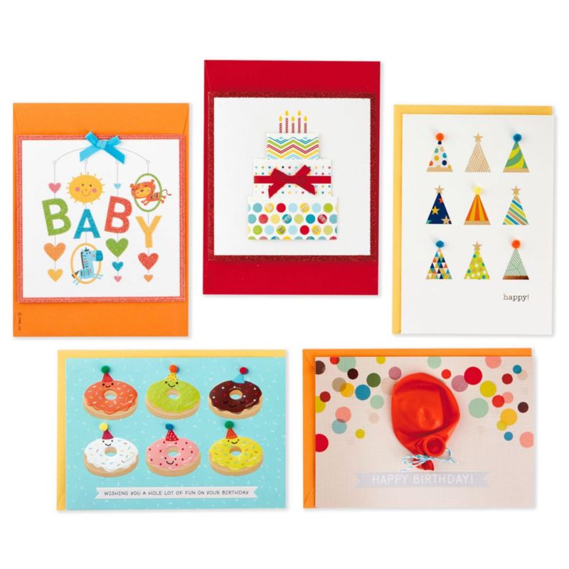 Paquete de 20 tarjetas de felicitación Hallmark – Surtido floral rosa
