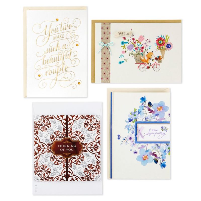 Paquete de 20 tarjetas de felicitación Hallmark – Surtido floral rosa