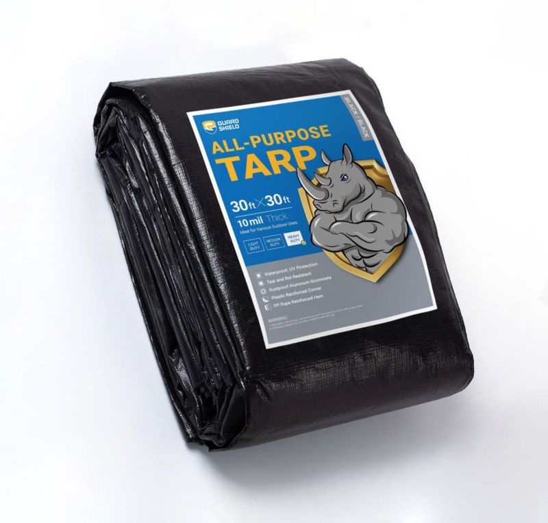Lona Guard Shield 9 × 9 m negra 10 mil de alta resistencia