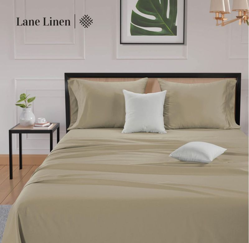 Juego de sábanas LANE LINEN King Split 600 hilos satén de algodón