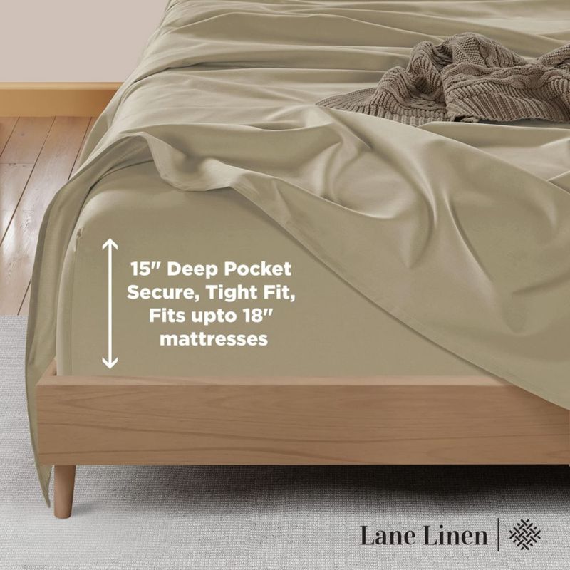 Juego de sábanas LANE LINEN King Split 600 hilos satén de algodón