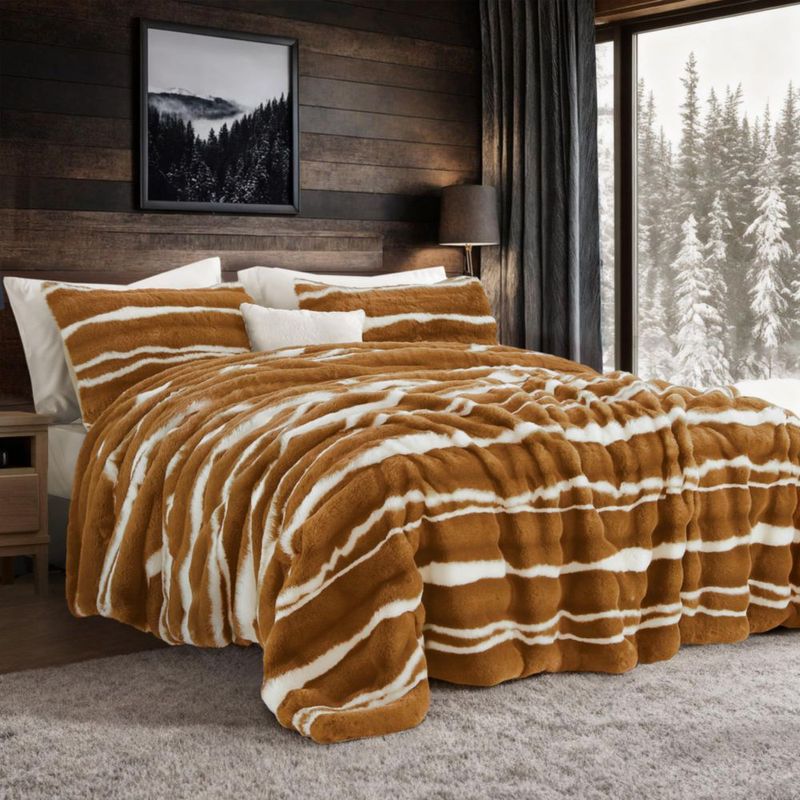Juego de cama Wonderful King 264 cm x 239 cm Caramelo