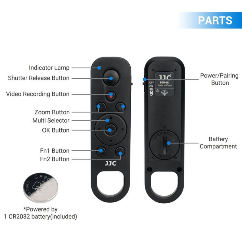 Control remoto inalámbrico Bluetooth JJC 10 m compatible con Nikon ML‑L7