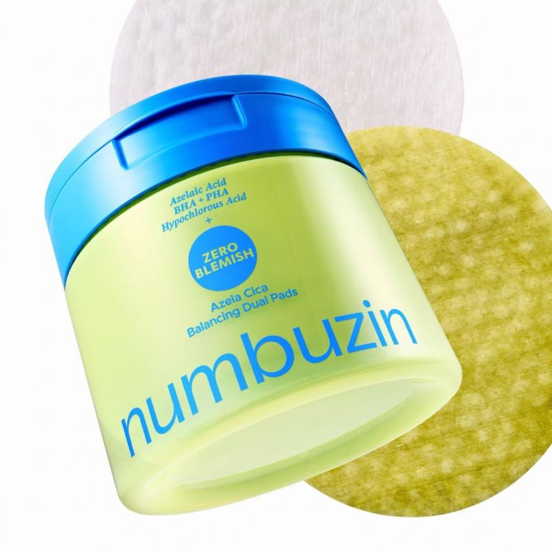 Almohadillas tonificantes numbuzin Zero Blemish con Ácido Azelaico y Centella