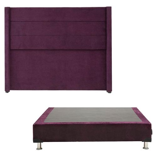 Cabecera Individual Dicasa Lugo Morado + Box Dicasa Velvet CZD