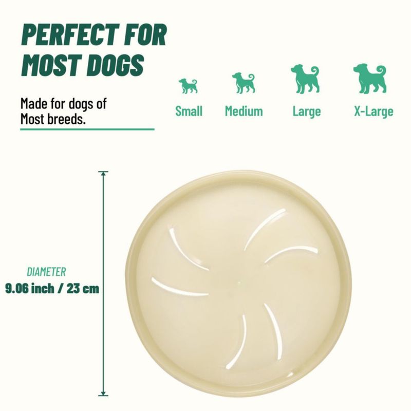 Disco Volador para Perro HONGEZEY 23 cm Flexible y Resplandeciente (TPR)