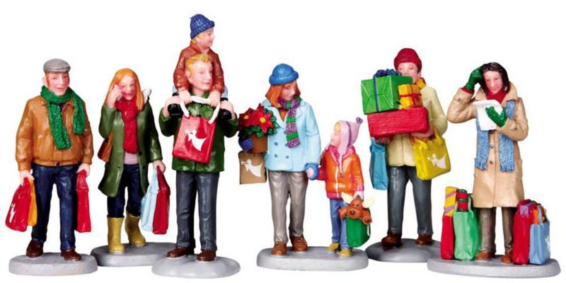 Figurita Lemax Compradores Navideños